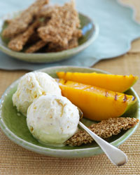 Lime and Coconut Ice-Cream with Sesame Brittle