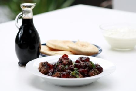 SPICED LAMB MEATBALLS WITH SOUR CHERRIES