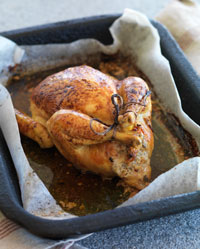 Whole Roasted Chicken with Chorizo and Herb Stuffing