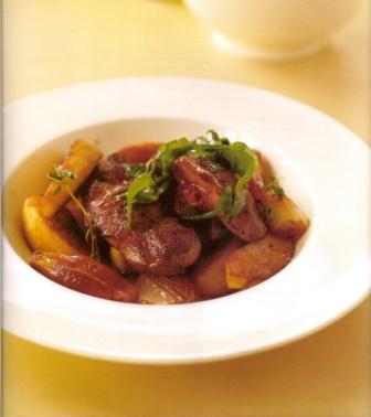Pan-fried Chicken Livers with Apples and Honey