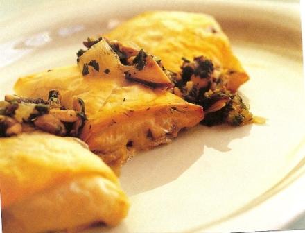 Flounder Fillets with Lemon and Herbs in Filo