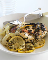 Barbecued Tuscan Chicken with Caramelised Lemons
