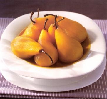 Saffron-poached Pears
